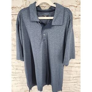 Bolle Gold Polo Shirt Mens Size Large Blue 3/4 Button Down